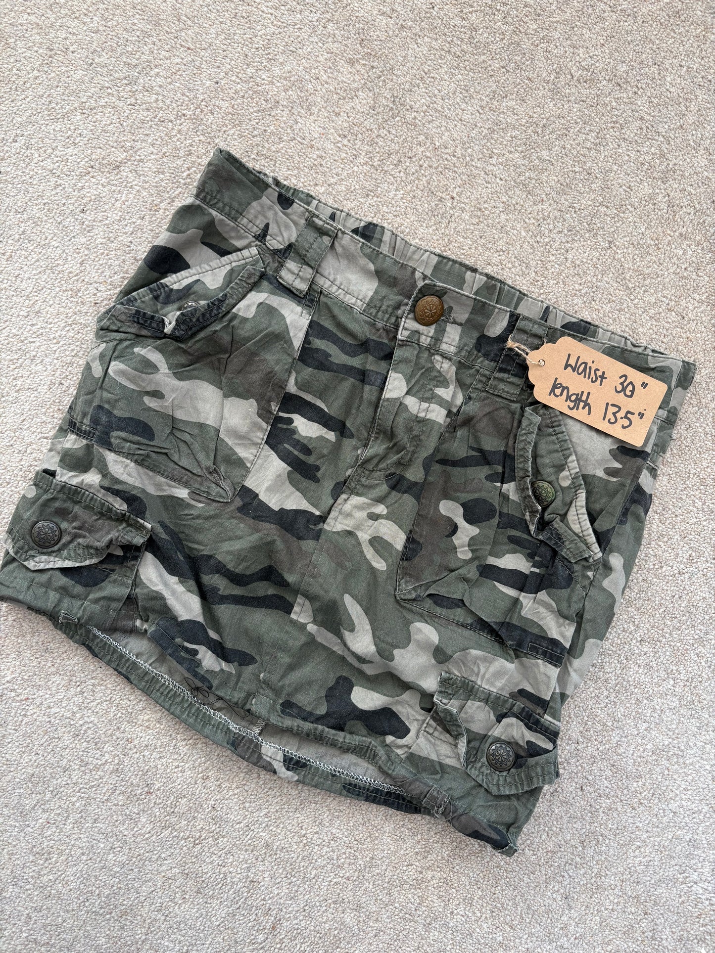 camo mini skirt