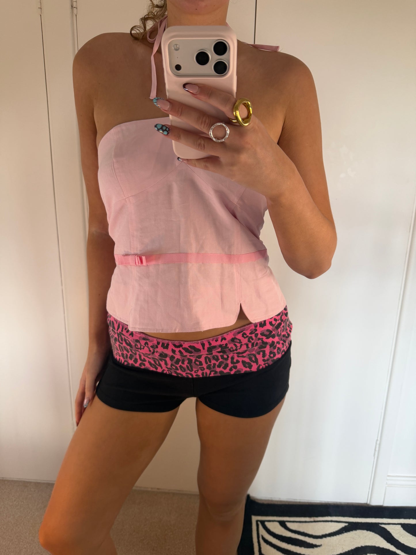 vs leopard mini shorts