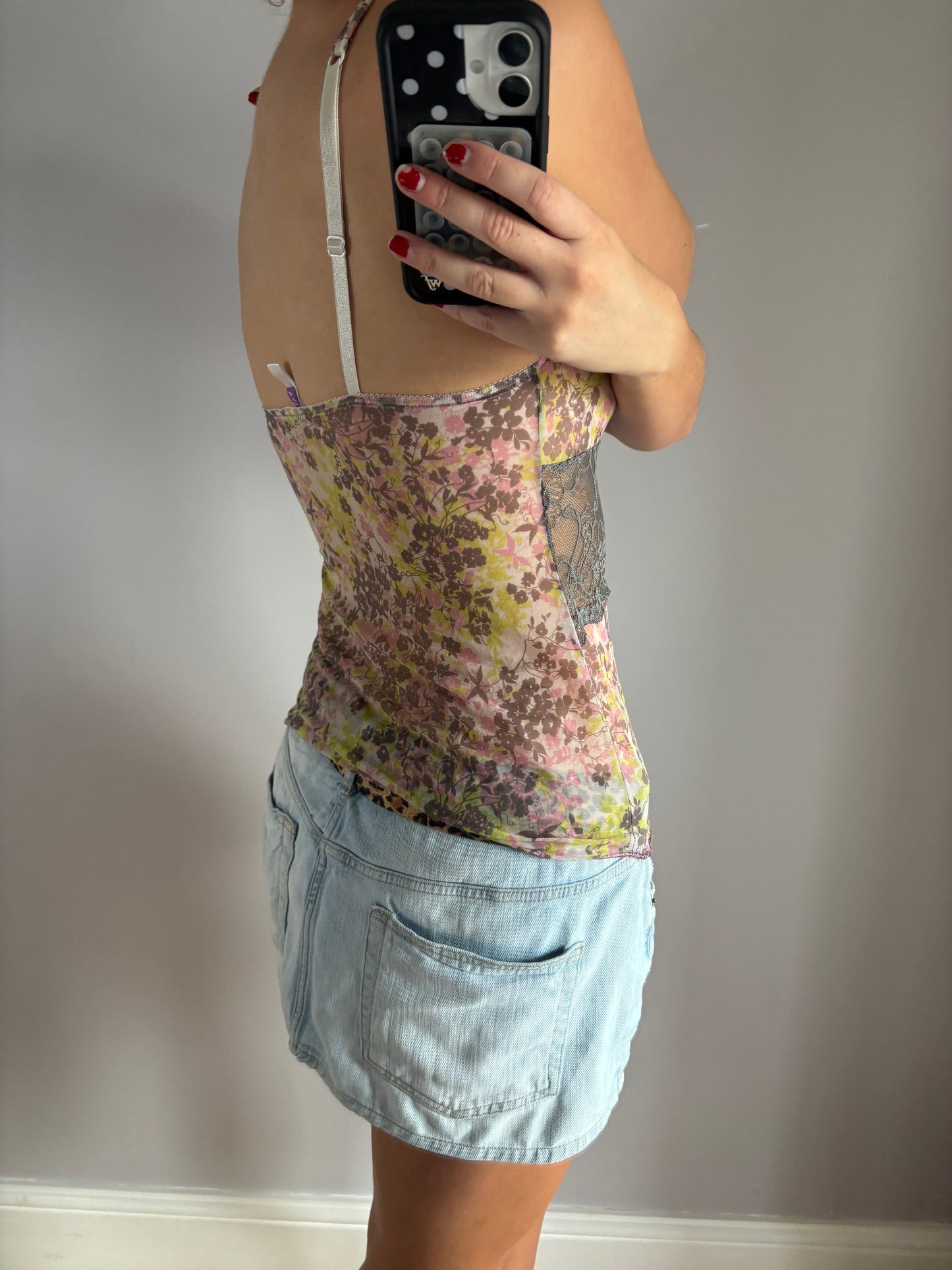 flower mesh cami