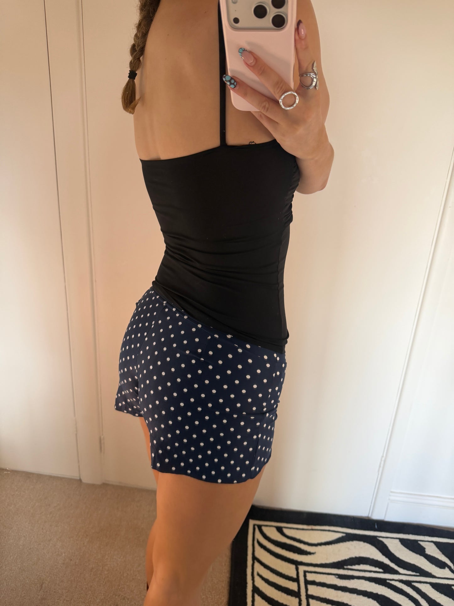 polka mini shorts
