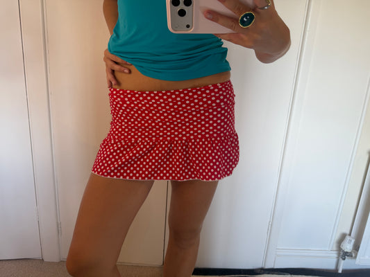 polka dot mini skirt
