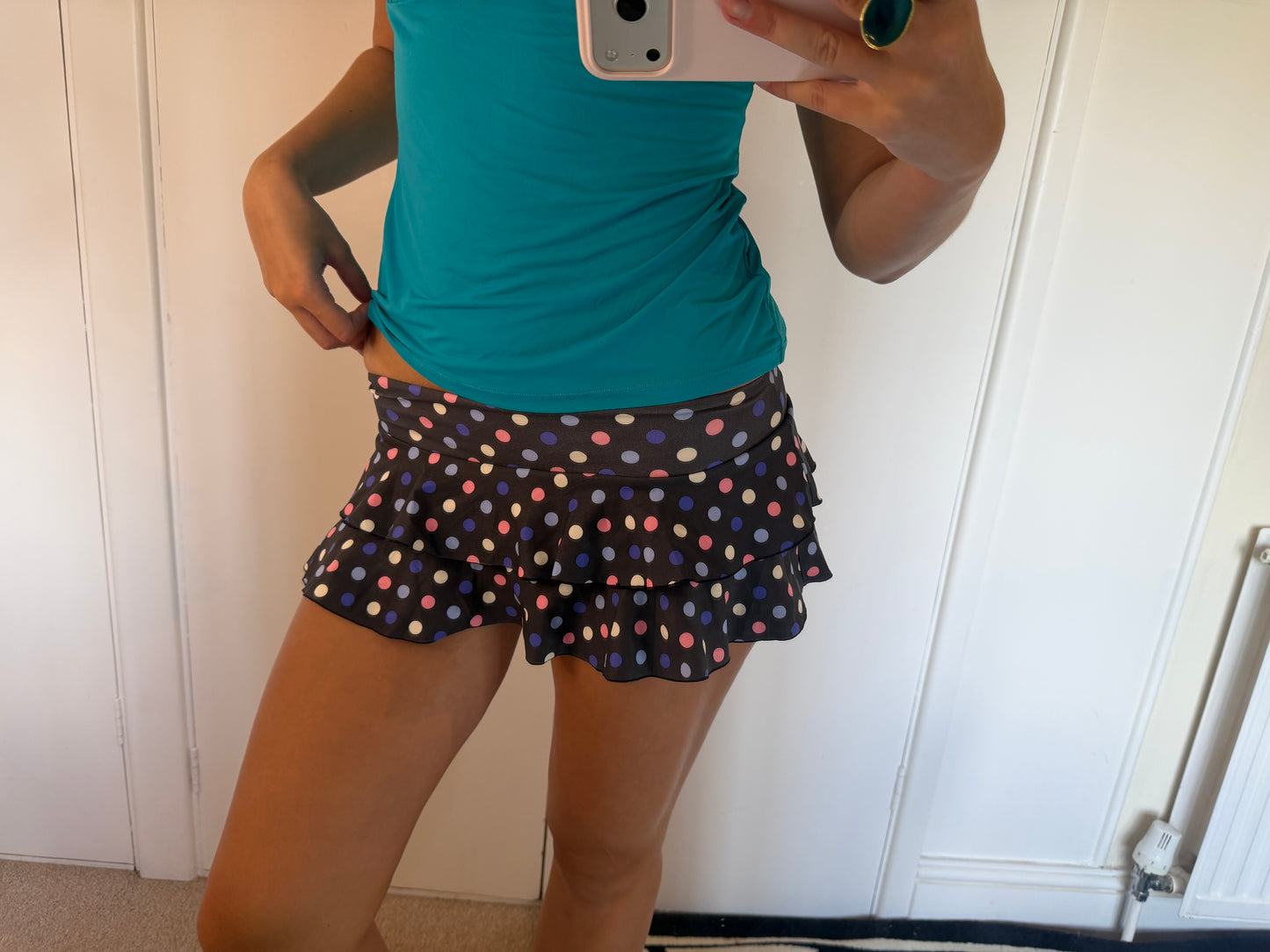 polka mini skirt