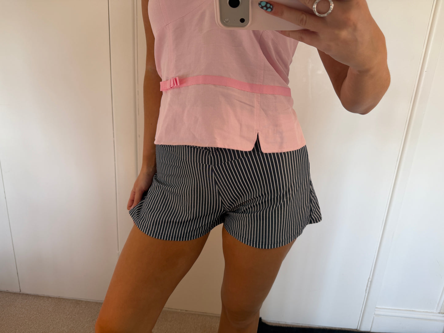 striped mini shorts