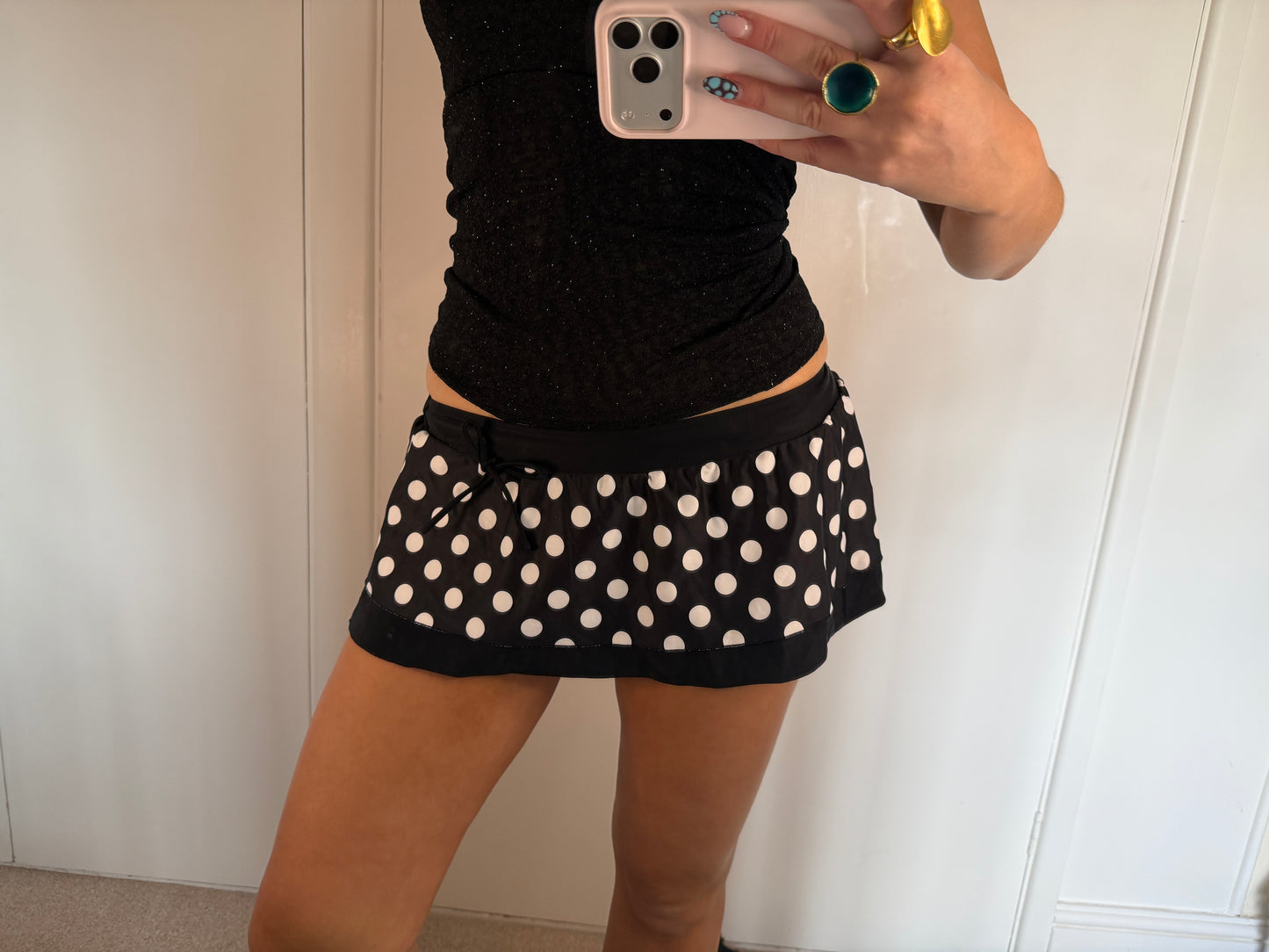 polka dot mini skirt