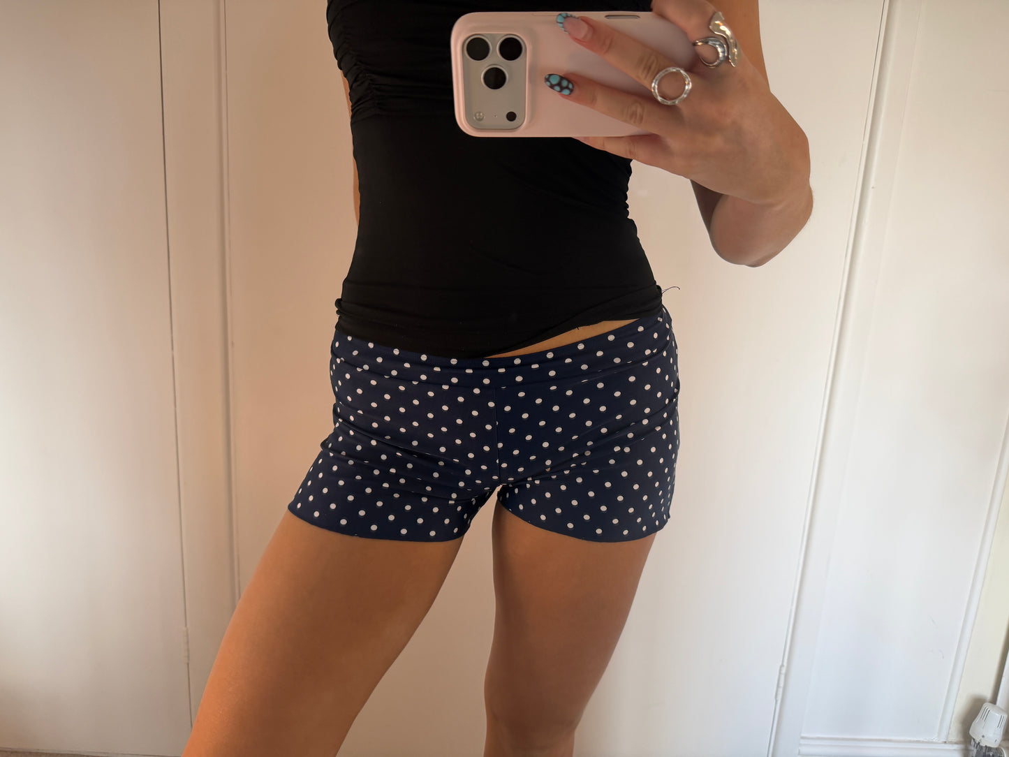 polka mini shorts