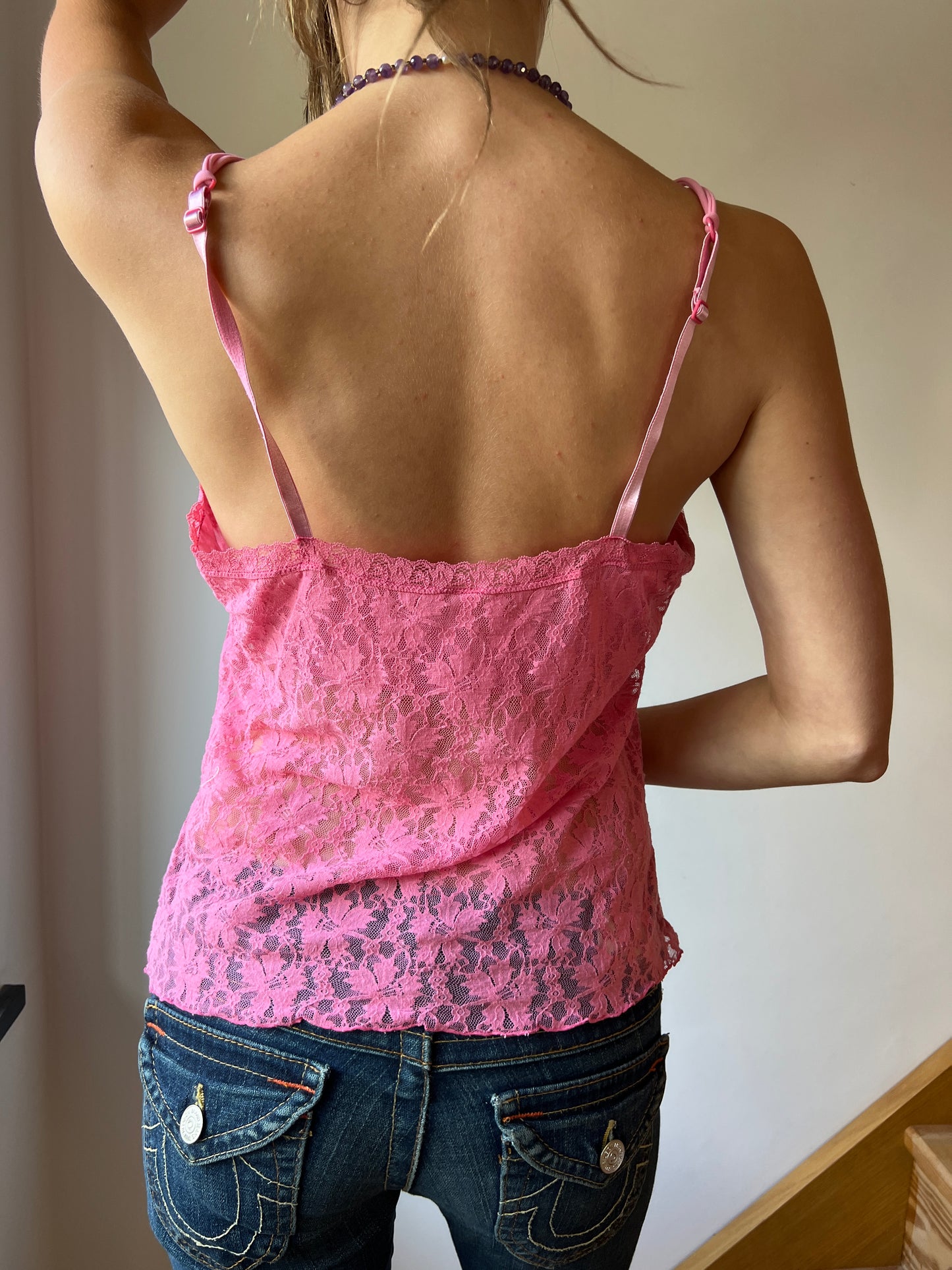 Y2K Pink Laced Cami