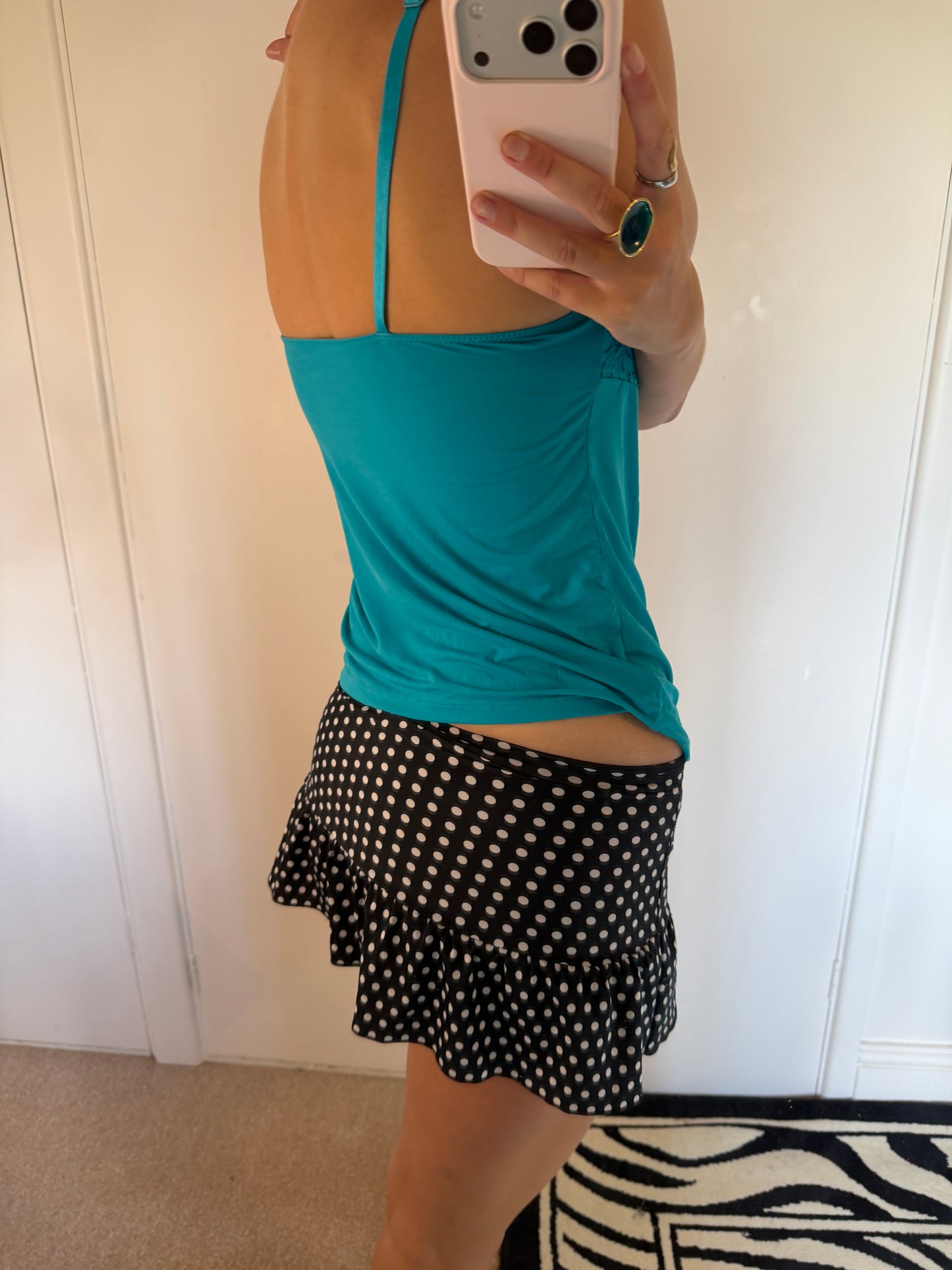 polka mini skirt