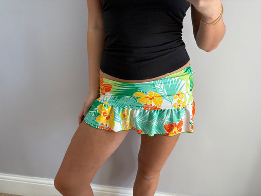 flower mini skirt