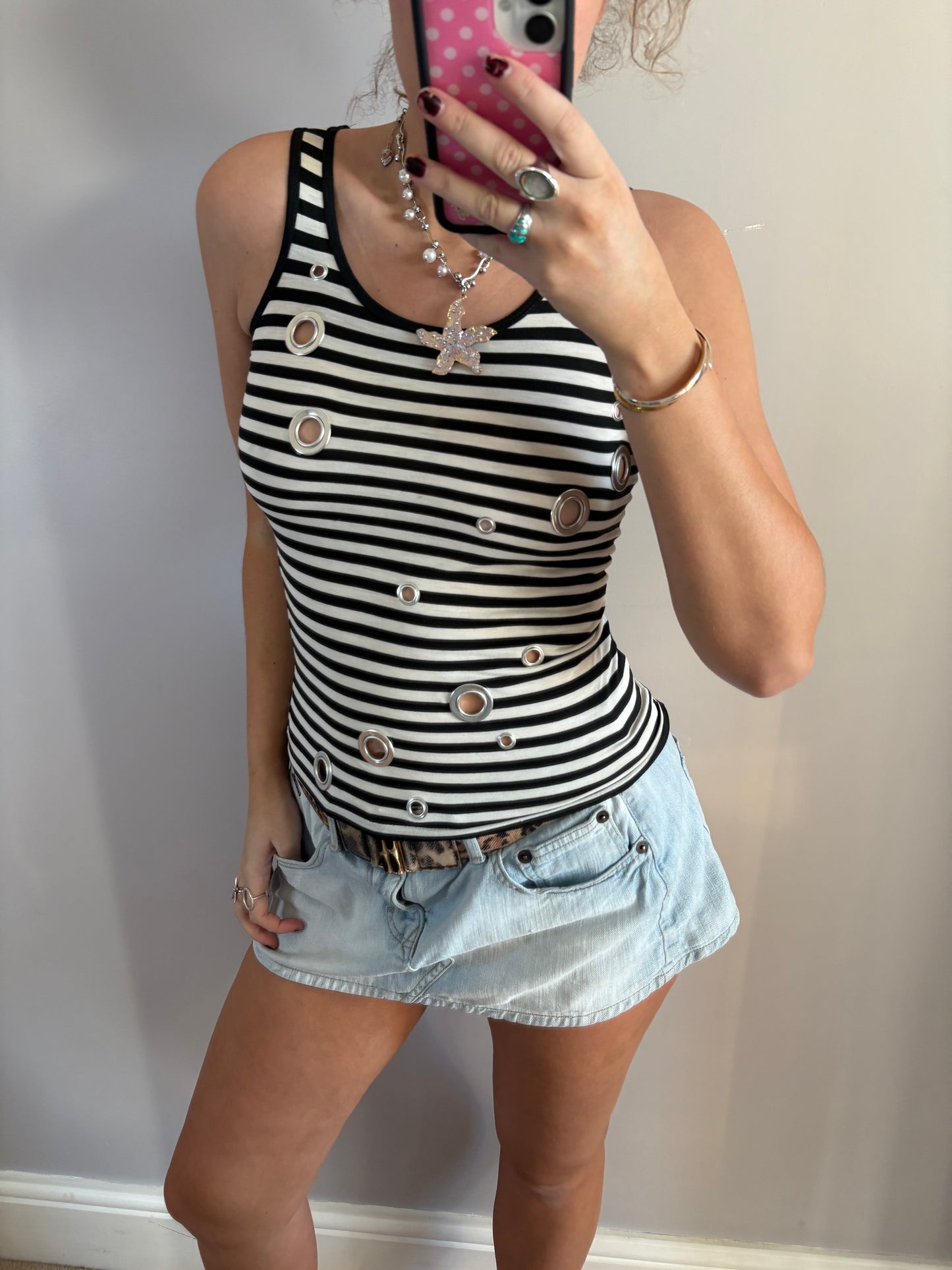 striped grommet top