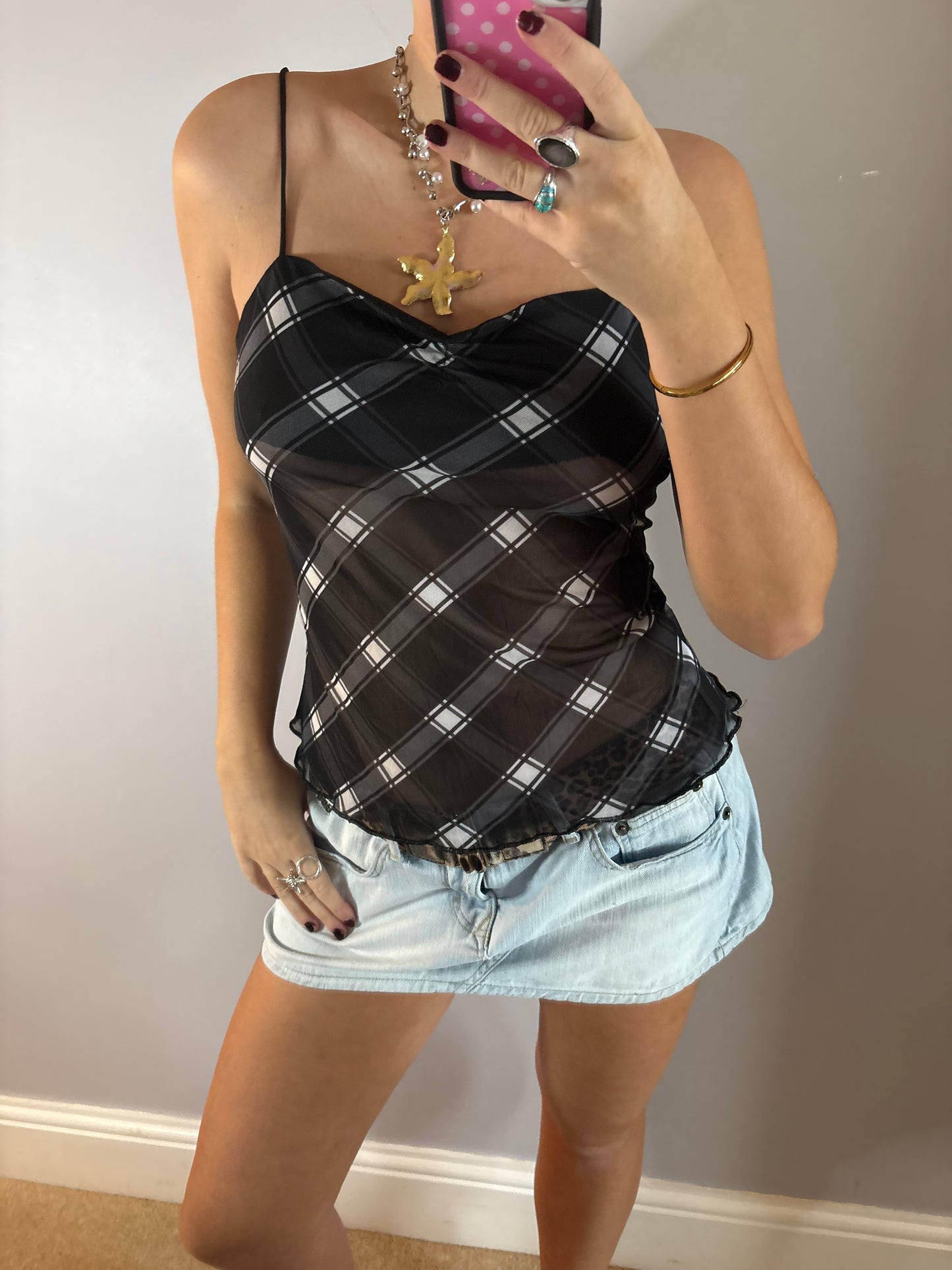 checkered cami