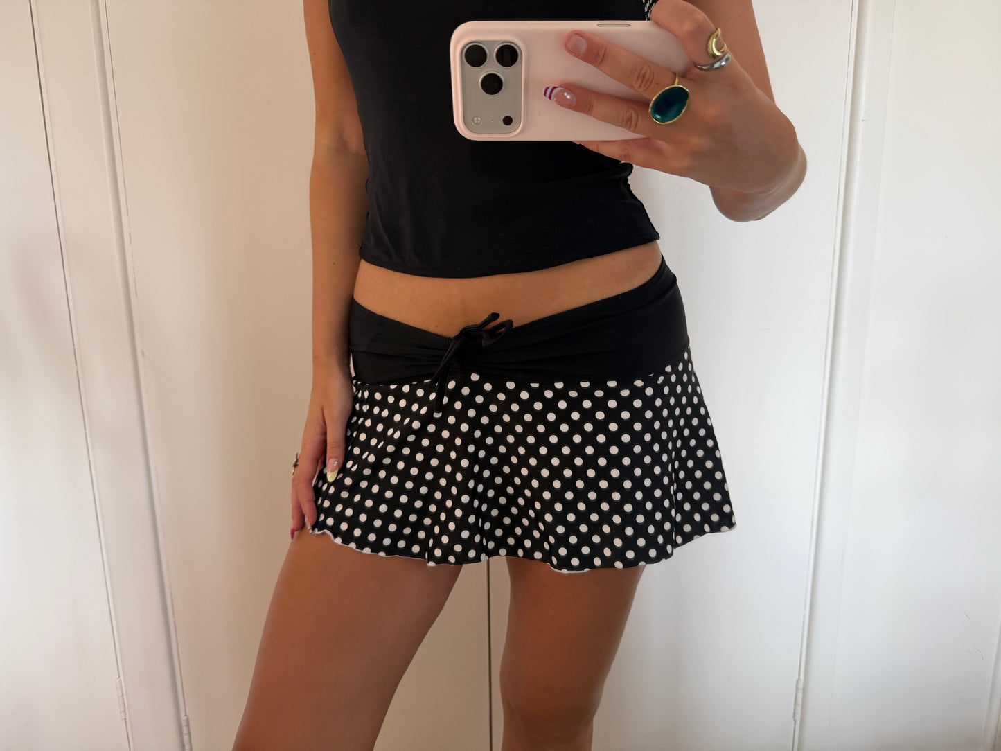 polka mini skirt