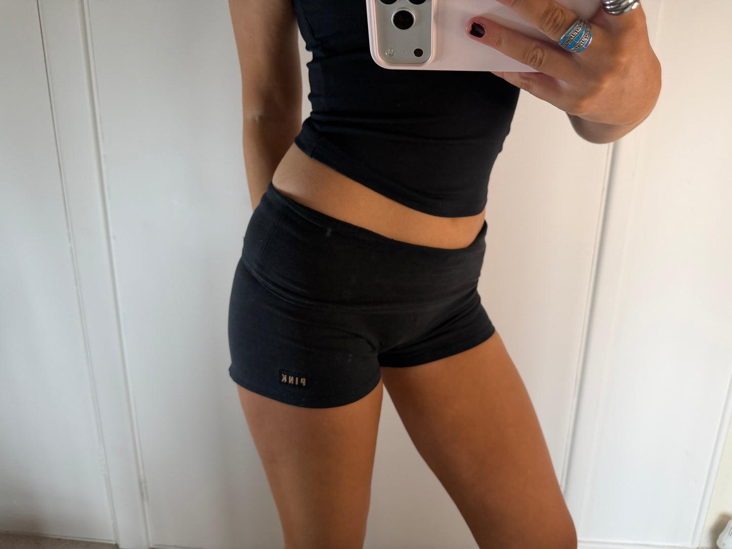 pink yoga mini shorts