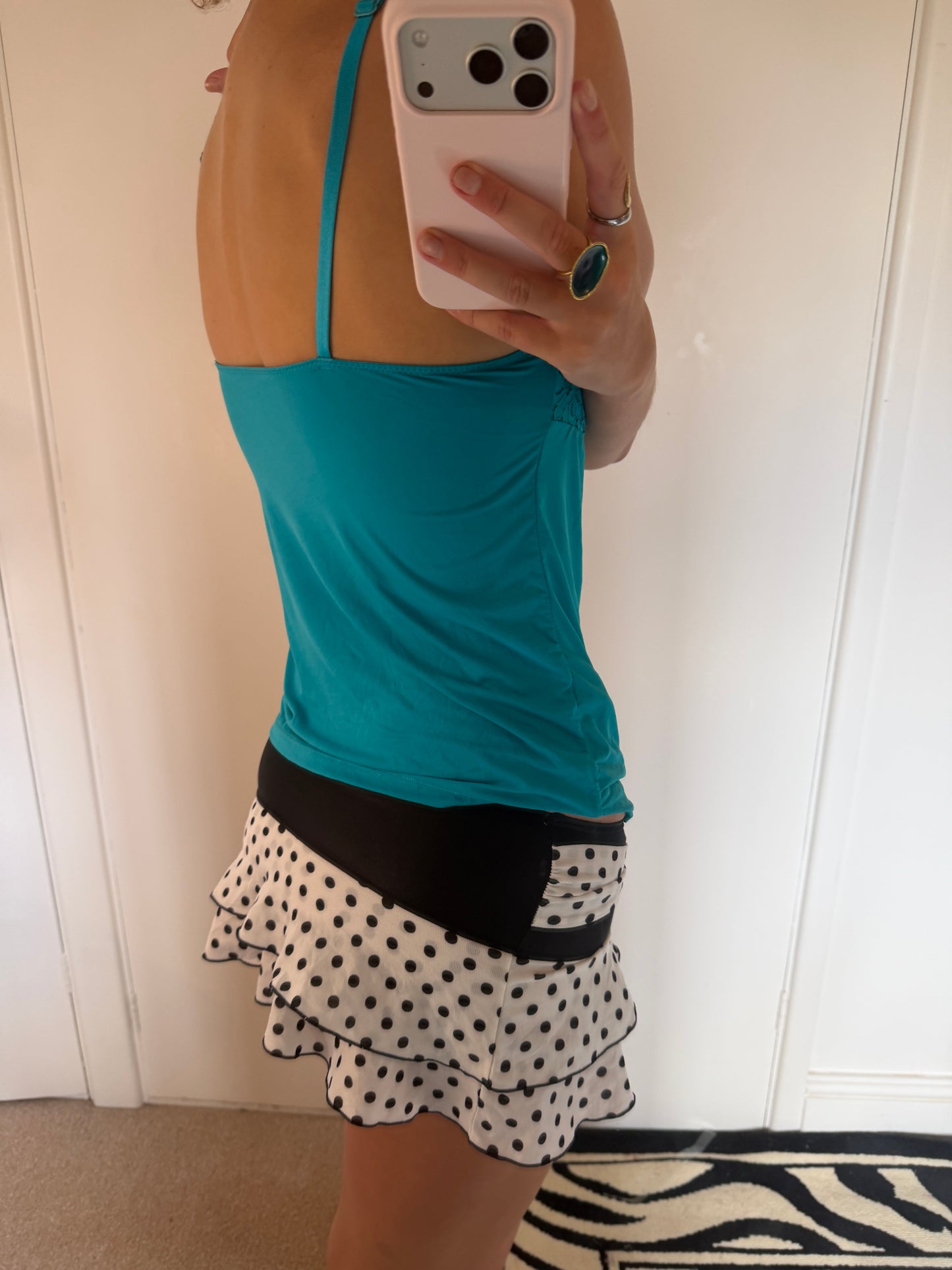 polka dot mini skirt