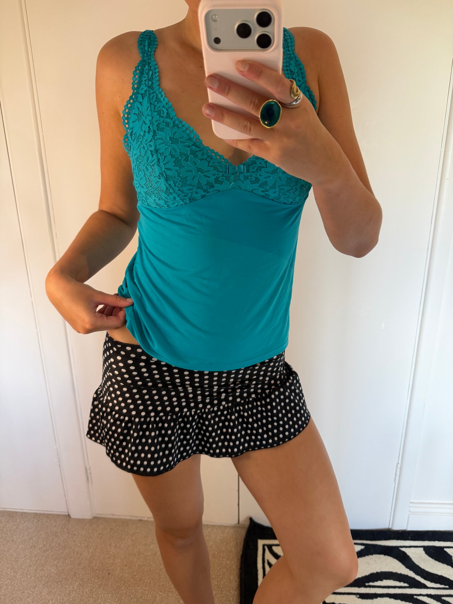 polka mini skirt