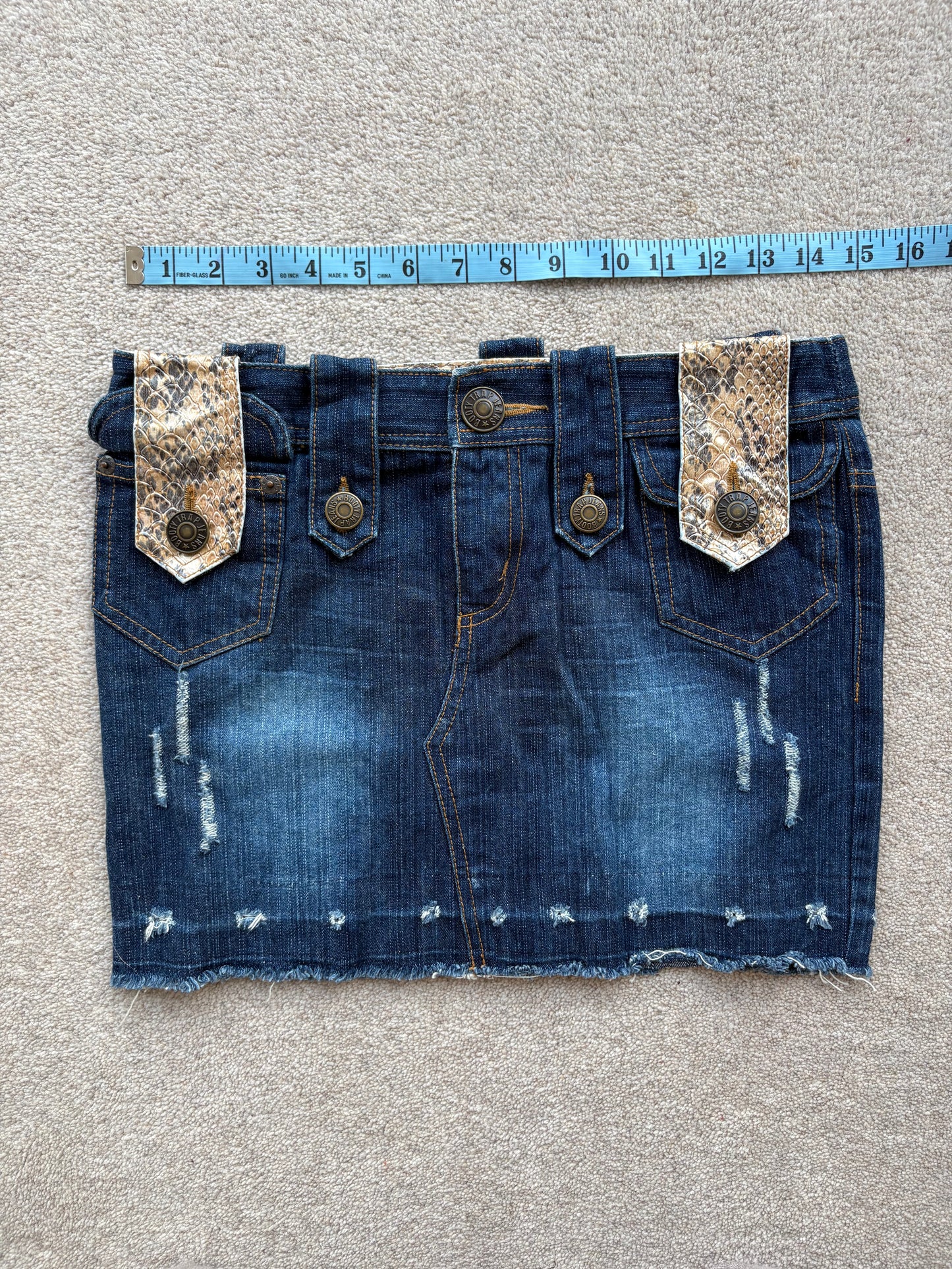 denim mini skirt