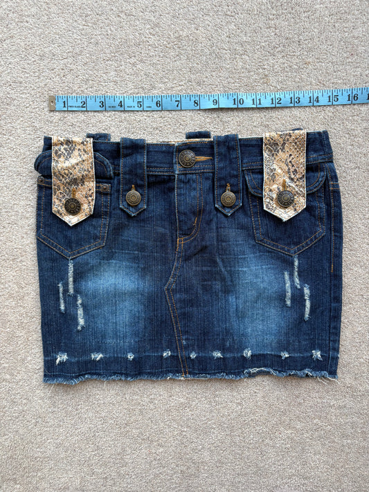denim mini skirt
