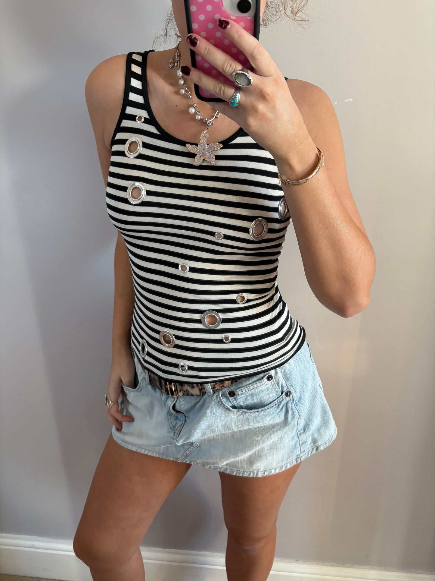 striped grommet top