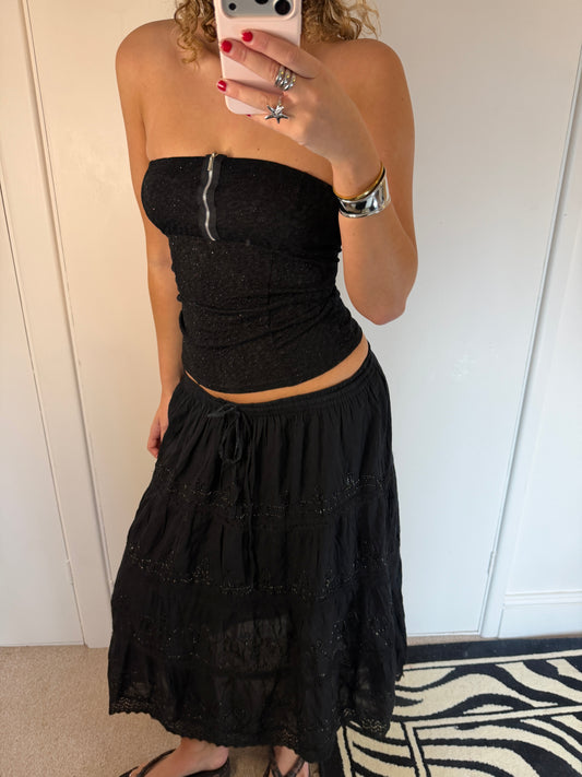 sequin maxi skirt