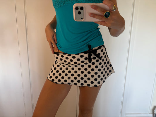 polka mini skirt