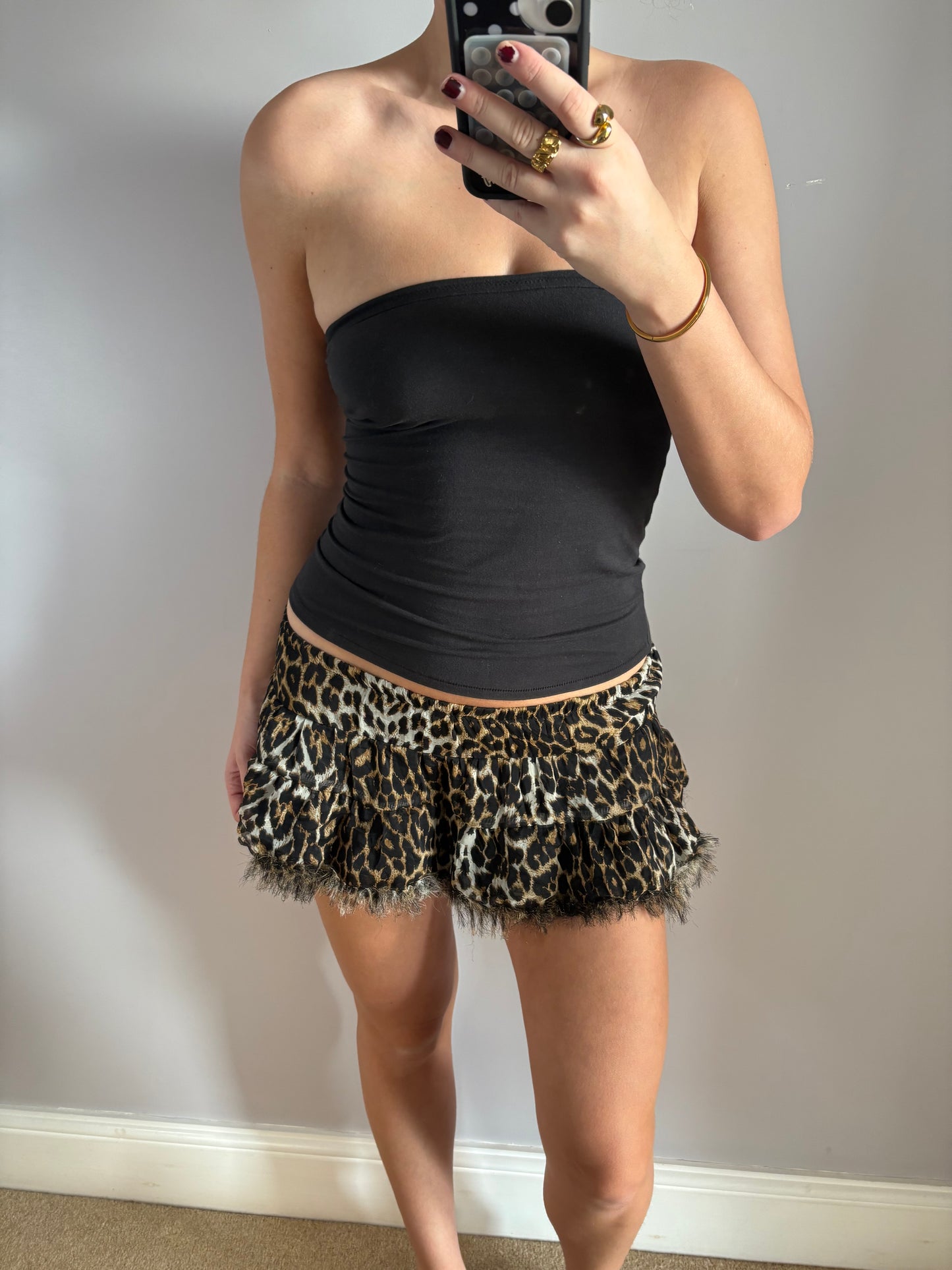 leopard mini skirt