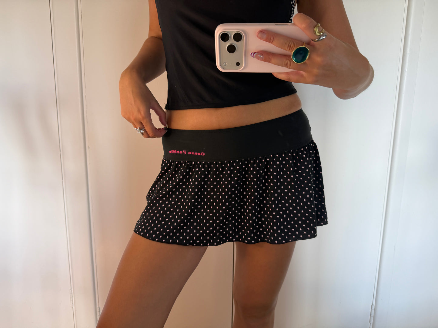 polka mini skirt