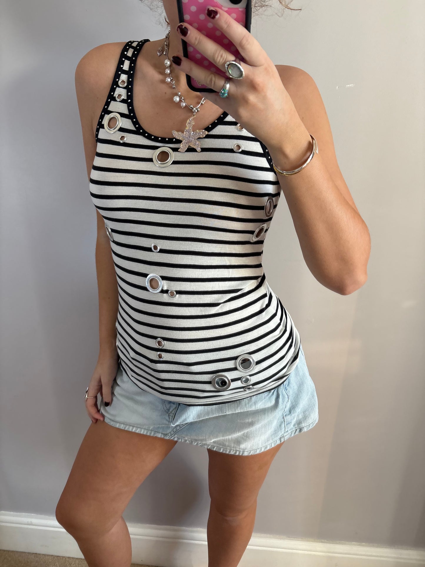 striped grommet top