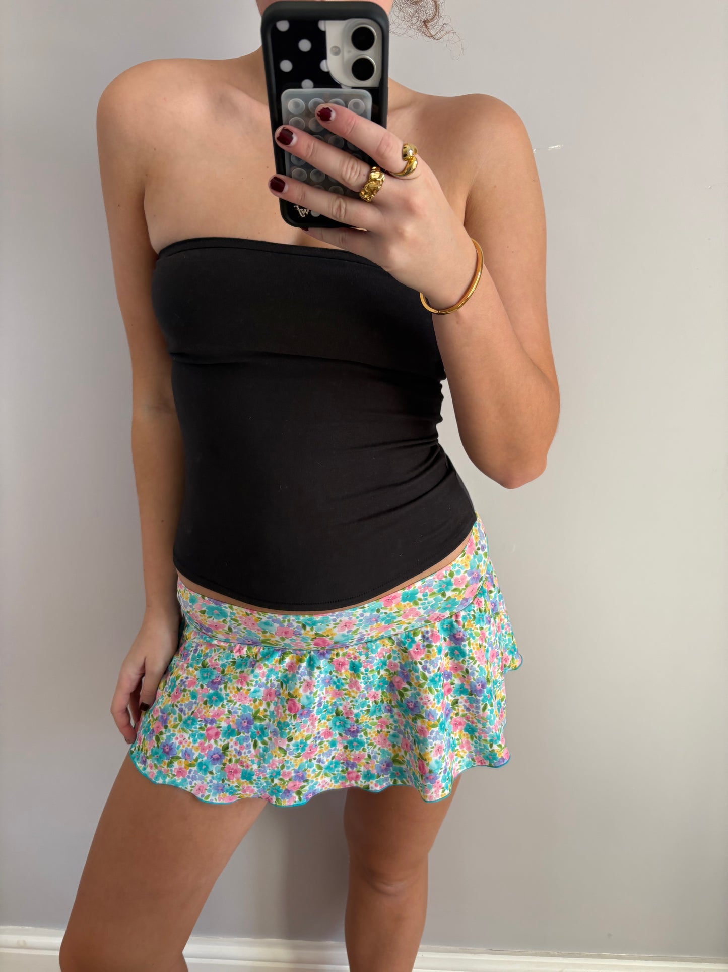 flower mini skirt
