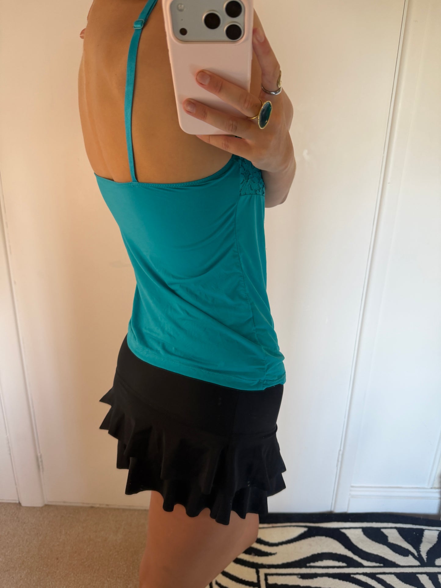 black mini skirt