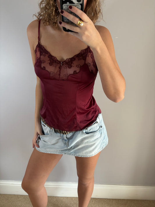 burgundy cami