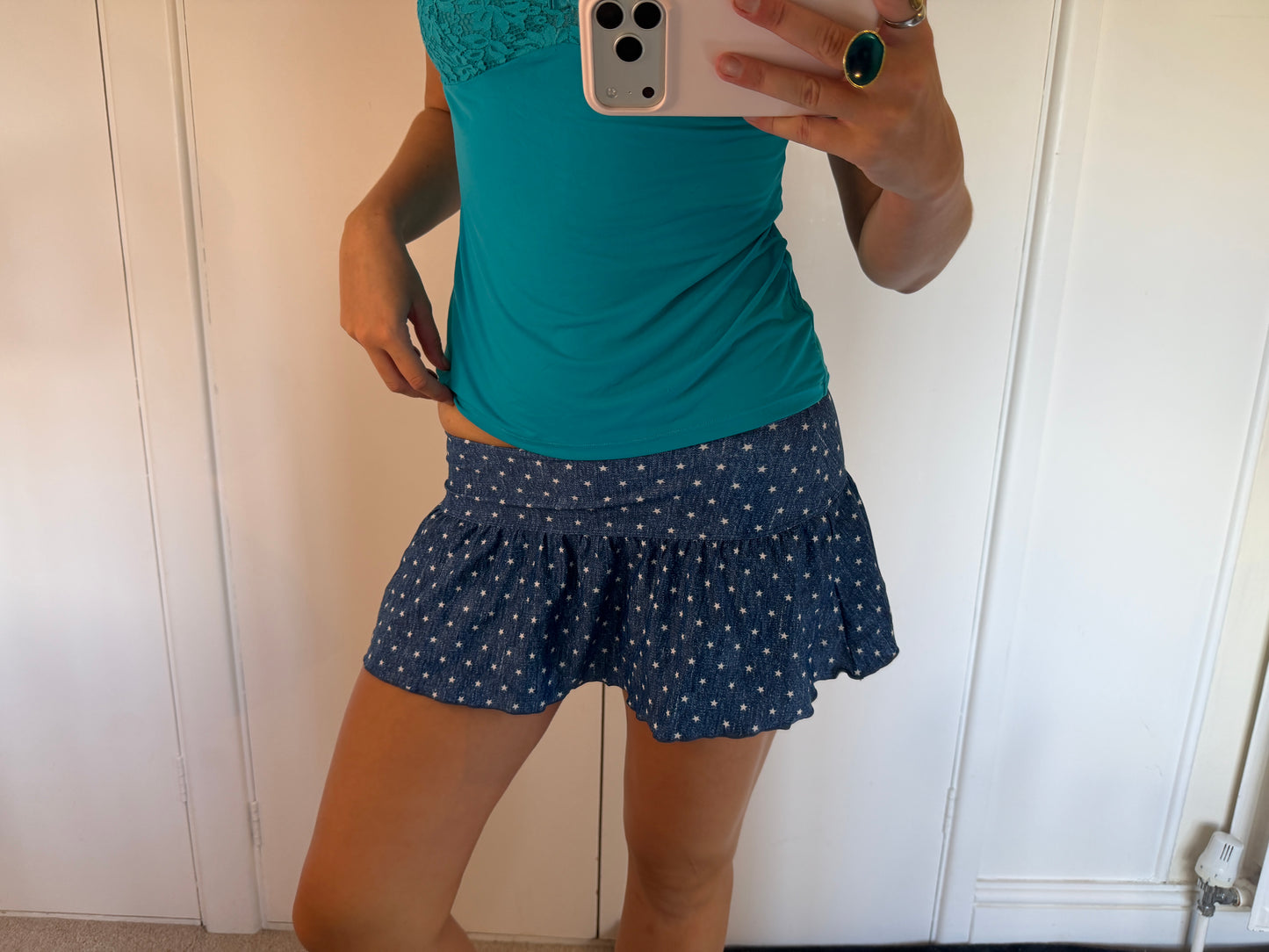 polka mini skirt