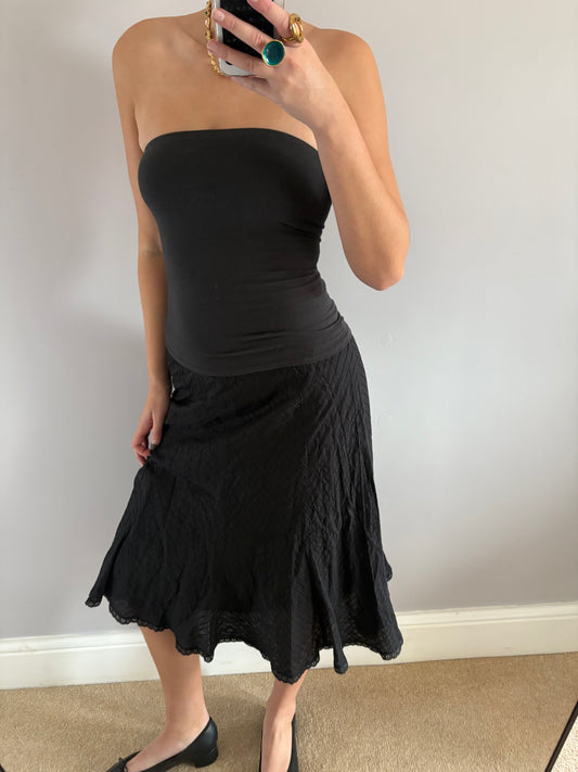 black midi skirt