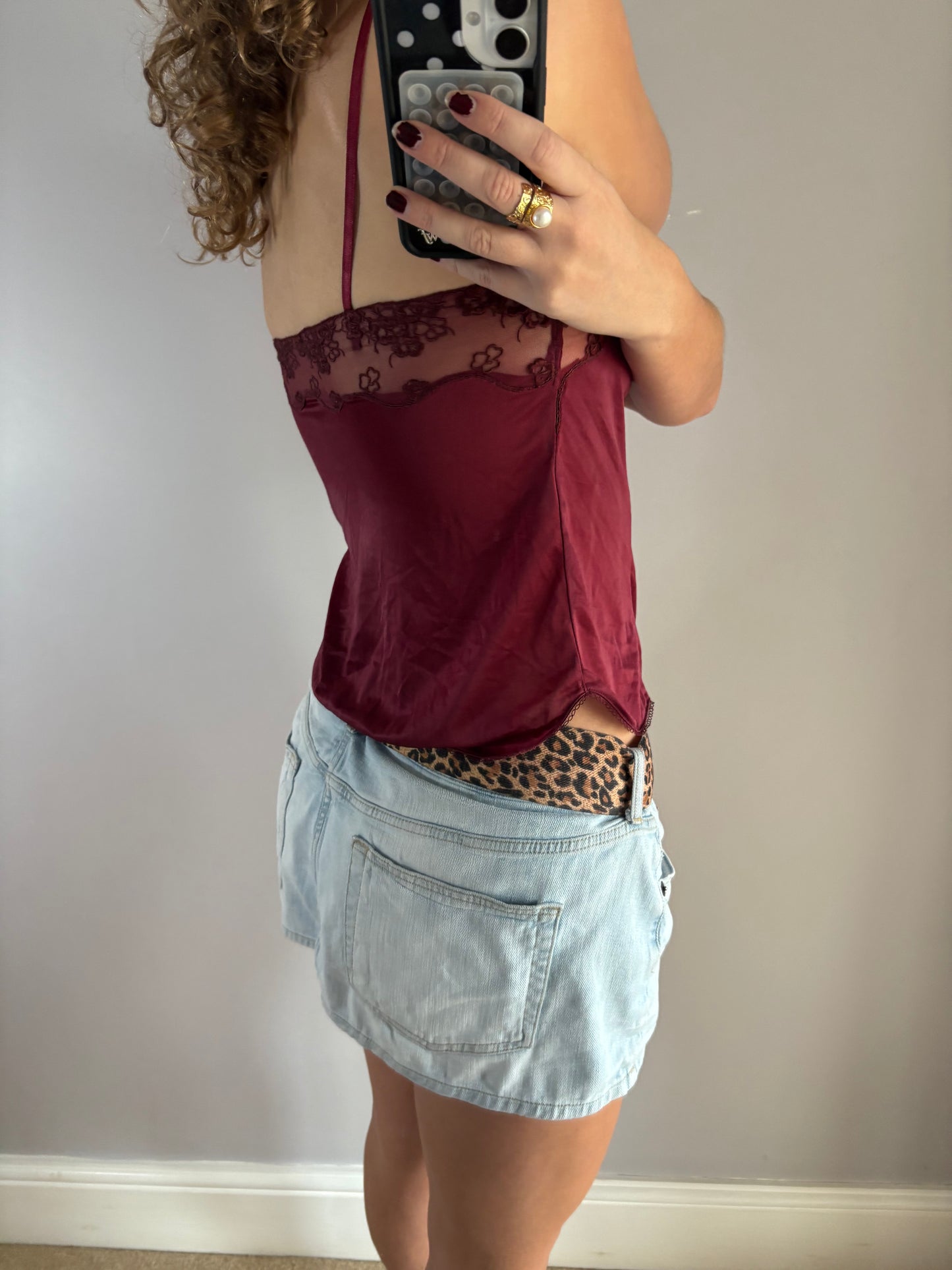 burgundy cami