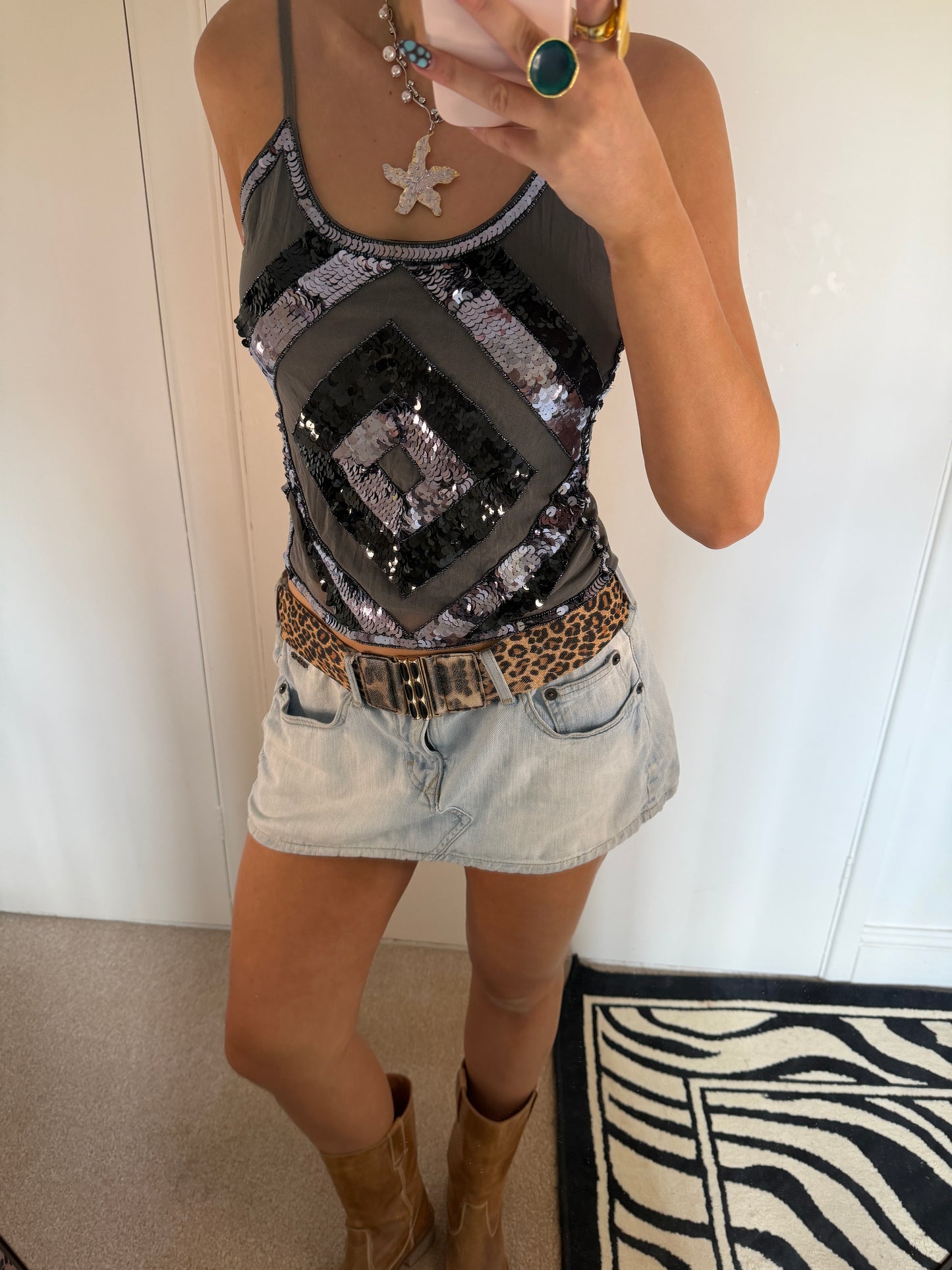 silver cami