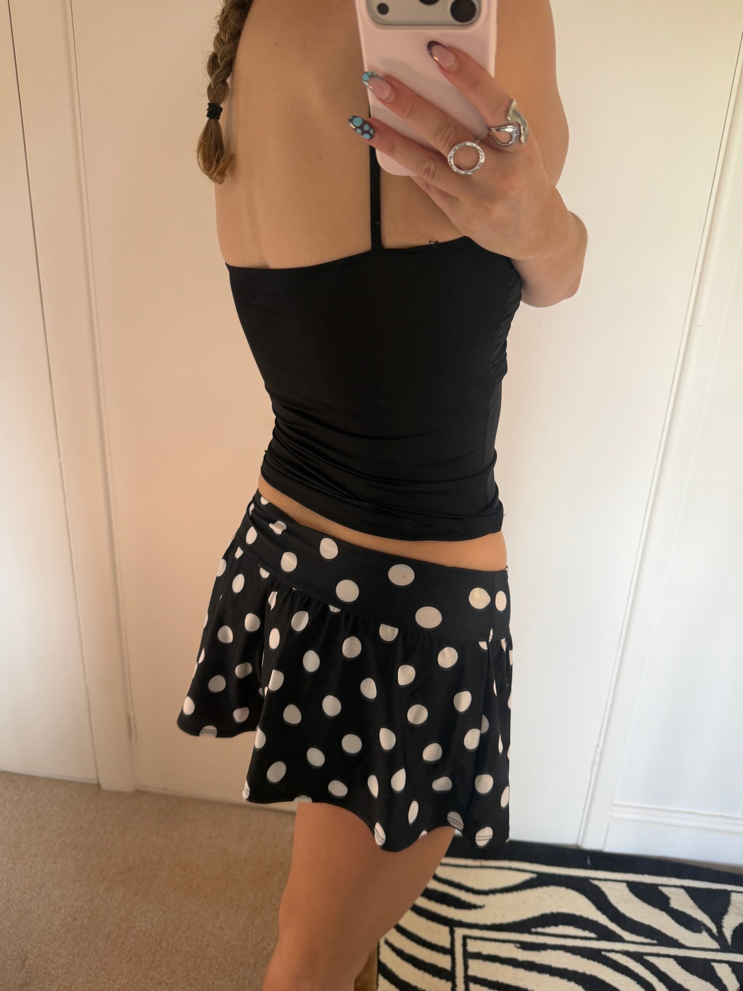 polka mini shorts
