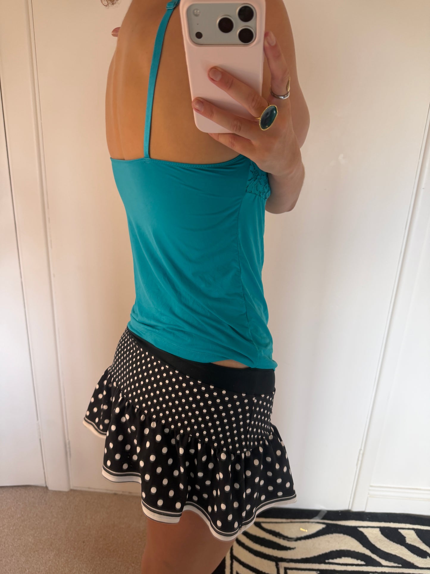 polka dot mini skirt