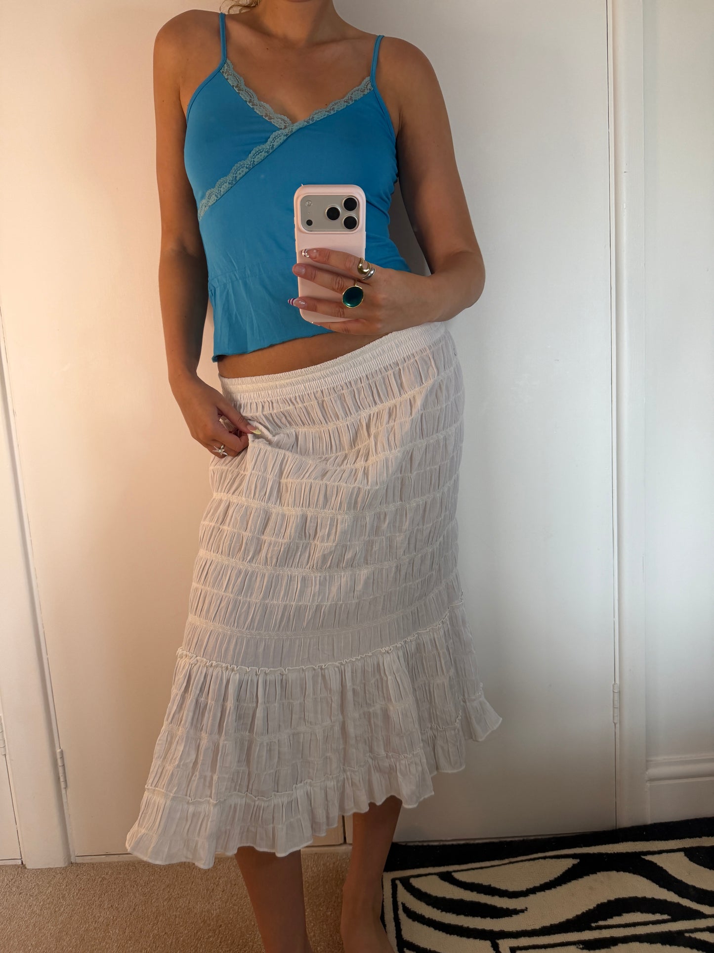 white skirt