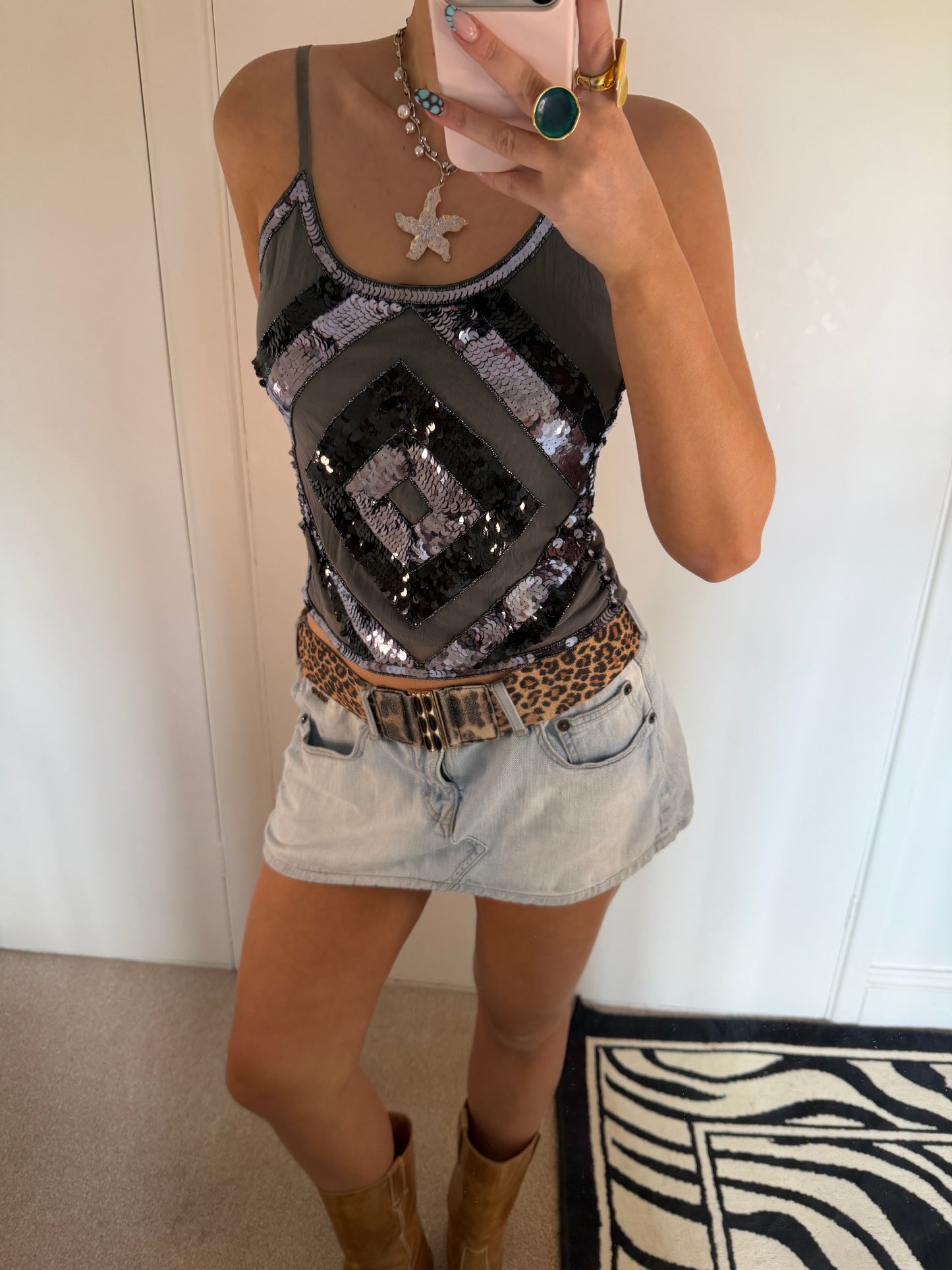 silver cami