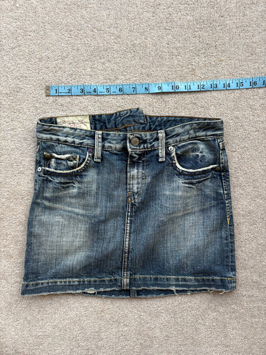 denim mini skirt