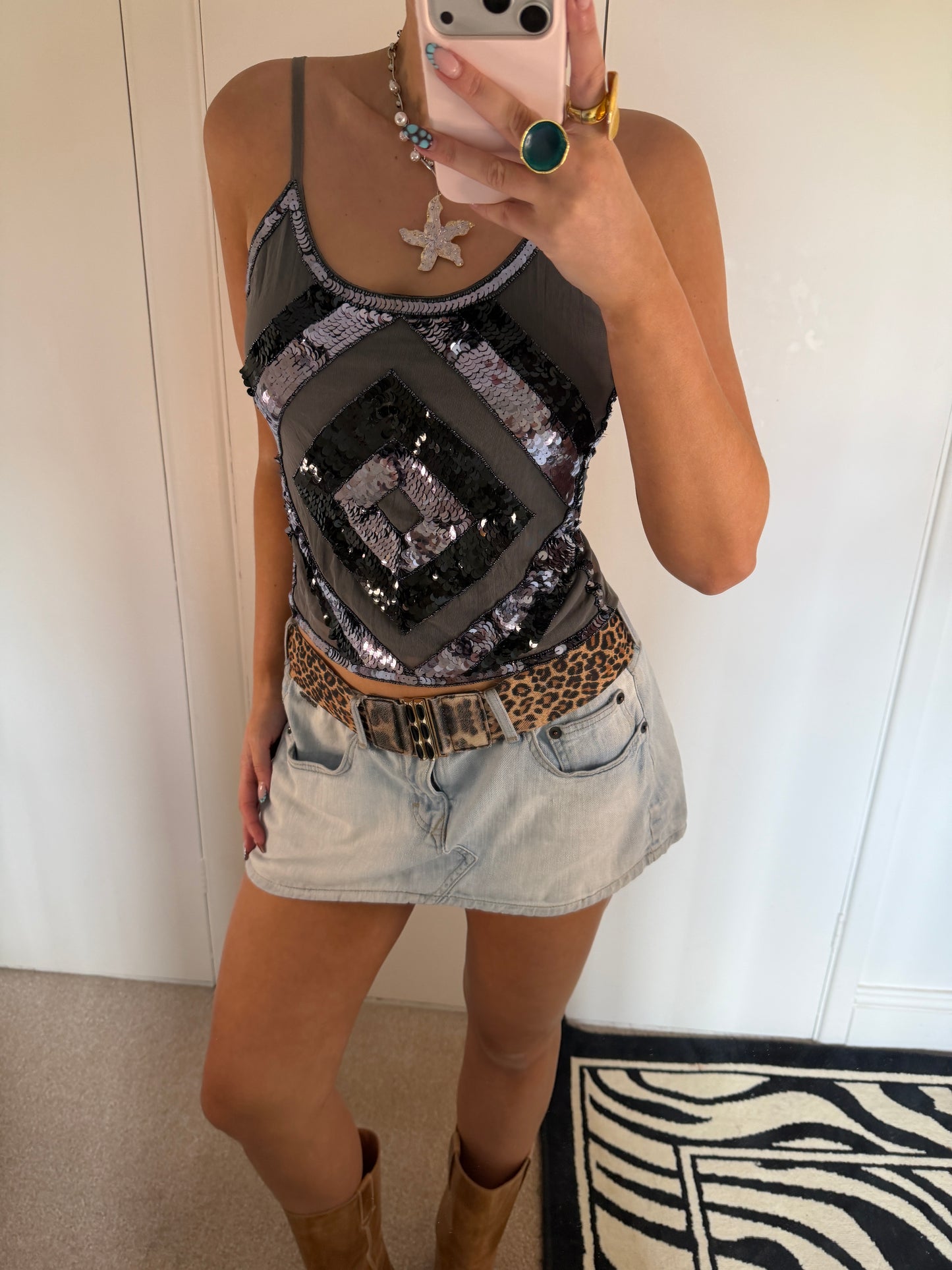 silver cami