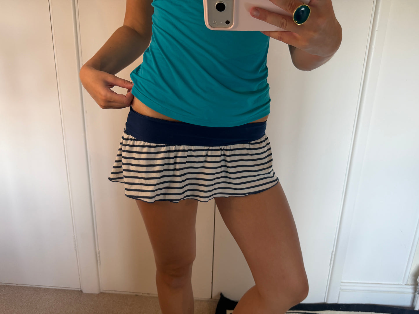 striped mini skort