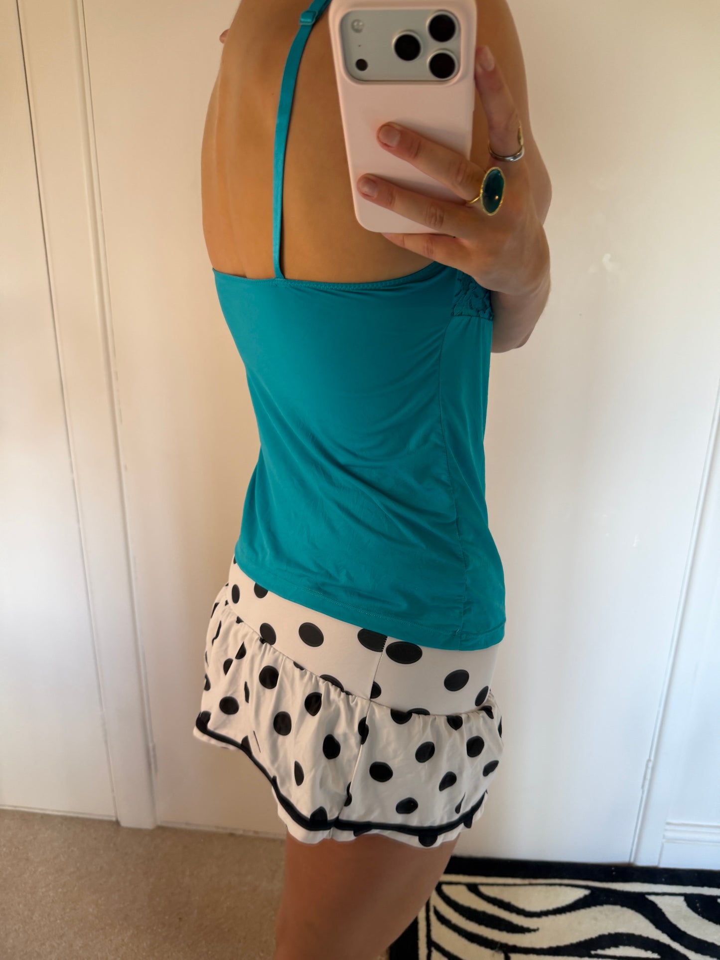 polka mini skirt