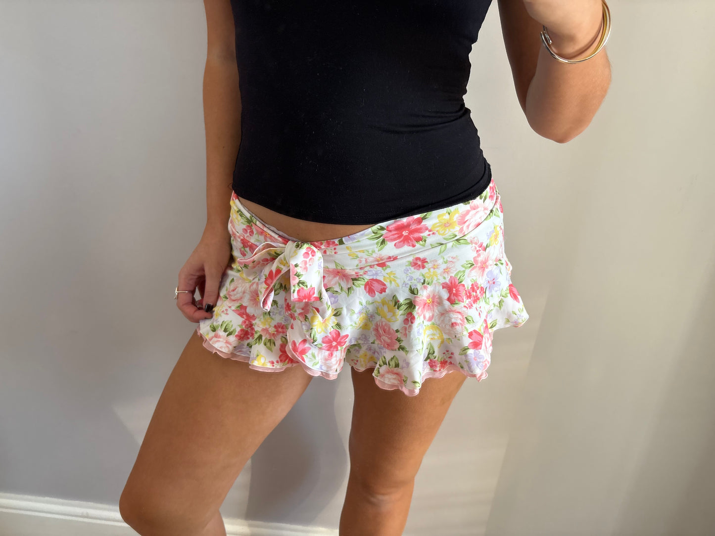 flower mini skirt
