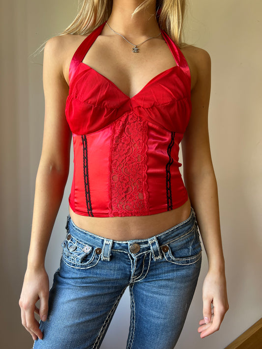 Y2k red cami