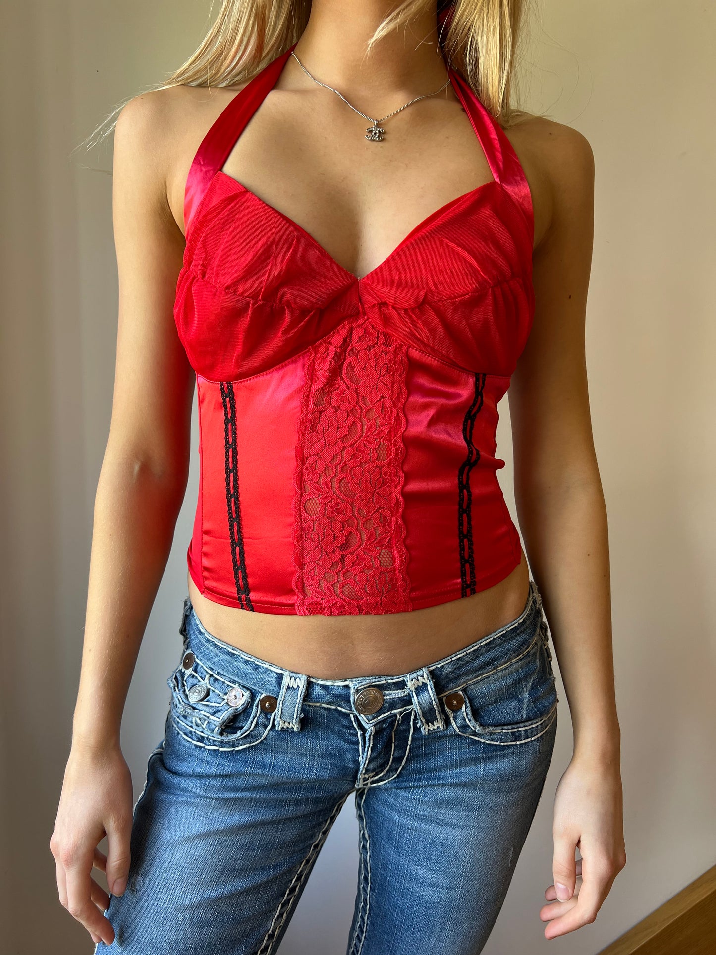 Y2k red cami