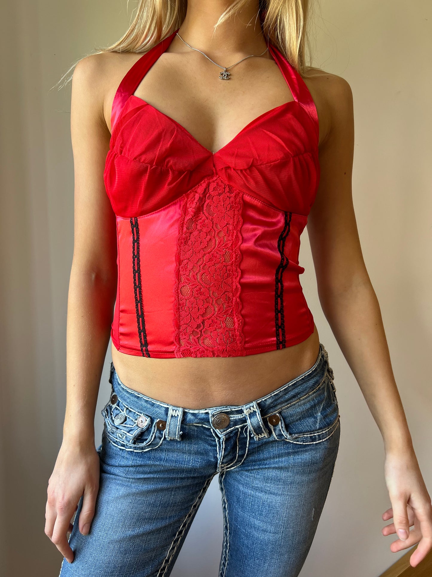 Y2k red cami